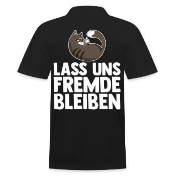 Lass Uns Fremde Bleiben Katze - Männer Poloshirt - Schwarz - Hinten - Kai (181cm)