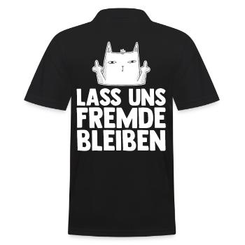 Lass Uns Fremde Bleiben Katze - Männer Poloshirt - Schwarz - Hinten - Kai (181cm)