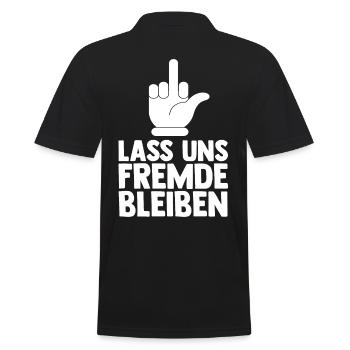 Lass Uns Fremde Bleiben - Männer Poloshirt - Schwarz - Hinten - Kai (181cm)