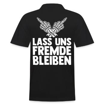 Lass Uns Fremde Bleiben - Männer Poloshirt - Schwarz - Hinten - Kai (181cm)