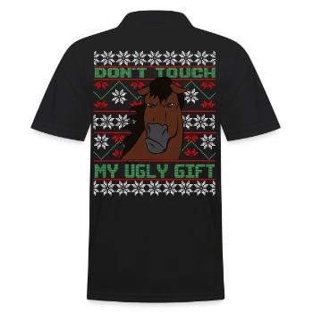 Dont Touch Ugly Brauner Pferd Rider Winter - Männer Poloshirt - Schwarz - Hinten - Kai (181cm)
