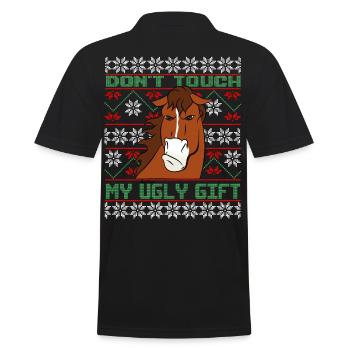 Dont Touch Ugly Brauner Pferd Rider Winter - Männer Poloshirt - Schwarz - Hinten - Kai (181cm)