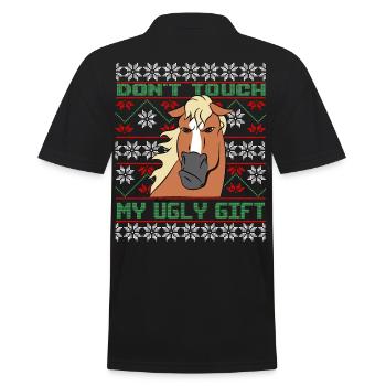 Dont Touch Ugly Brauner Pferd Rider Winter - Männer Poloshirt - Schwarz - Hinten - Kai (181cm)