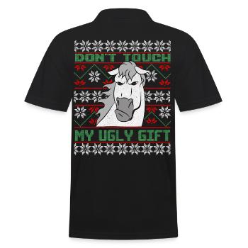 Dont Touch Ugly Brauner Pferd Rider Winter - Männer Poloshirt - Schwarz - Hinten - Kai (181cm)