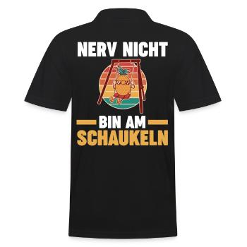 Nerv Nicht Bin Am Schaukeln - Männer Poloshirt - Schwarz - Hinten - Kai (181cm)