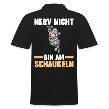 Nerv Nicht Bin Am Schaukeln - Männer Poloshirt - Schwarz - Hinten - Kai (181cm)
