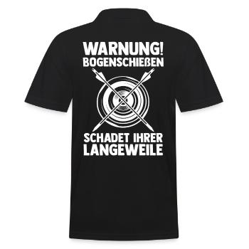 Bogen Bogenschütze Bogensport Bogenschießen - Männer Poloshirt - Schwarz - Hinten - Kai (181cm)