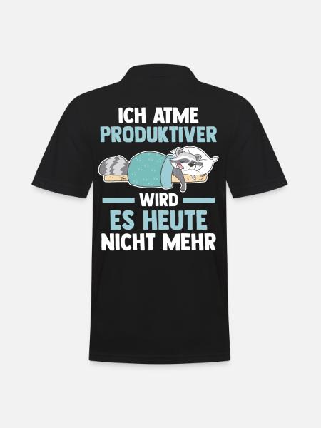 Ich Atme Produktiver Wird Es Heute Nicht Mehr Wasc - Männer Poloshirt - Schwarz