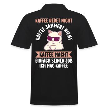Kaffee Redet Nicht Kaffee Jammert Nicht Katze - Männer Poloshirt - Schwarz - Hinten - Kai (181cm)