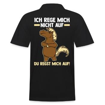 Ich Rege Mich Nicht Auf Du Regst Mich Auf Pferd - Männer Poloshirt - Schwarz - Hinten - Kai (181cm)