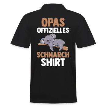 Sloth Papa's Official Snoring - Men's Polo Shirt - black - Back - Kai (181cm)