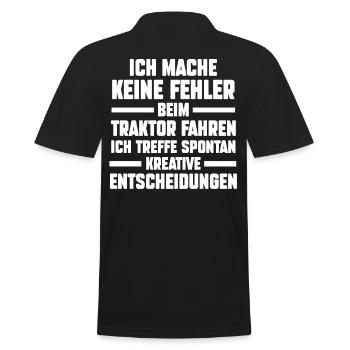 Landwirtschaft Traktor Trecker Landwirt Bauer - Männer Poloshirt - Schwarz - Hinten - Kai (181cm)