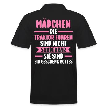 Trecker Landwirt Bauer Landwirtschaft Traktor - Männer Poloshirt - Schwarz - Hinten - Kai (181cm)