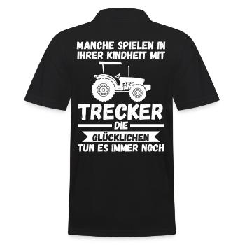 Landwirt Landwirtschaft Bauer Trecker Traktor - Männer Poloshirt - Schwarz - Hinten - Kai (181cm)