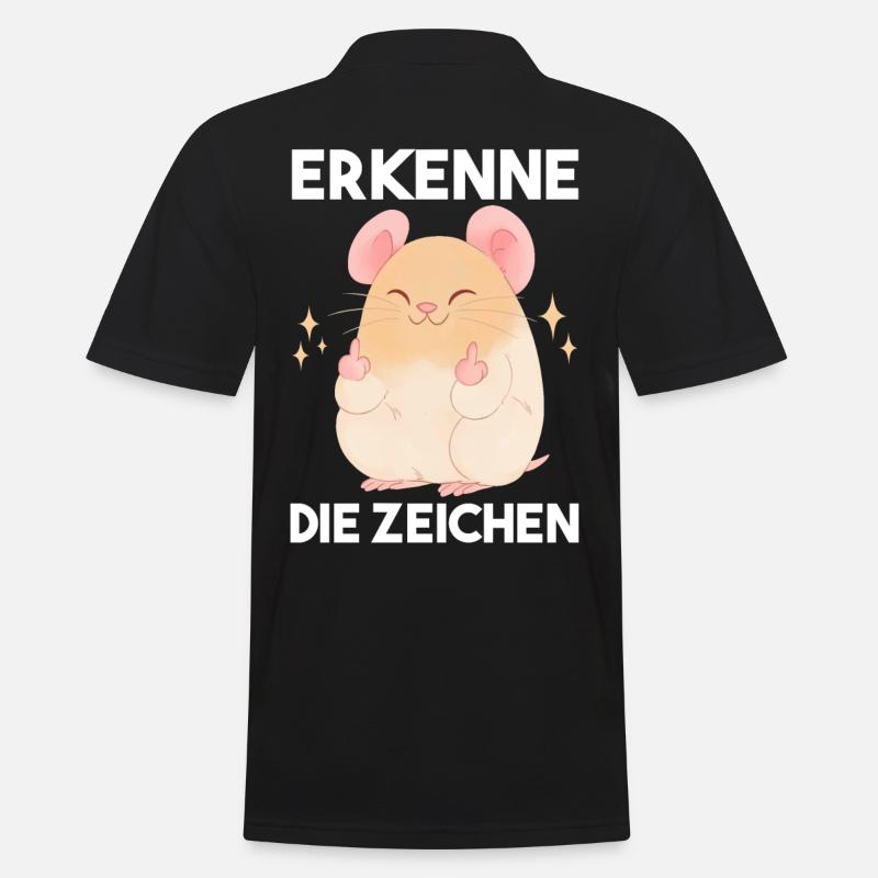 Erkenne Die Zeichen Hamster - Männer Poloshirt - Schwarz