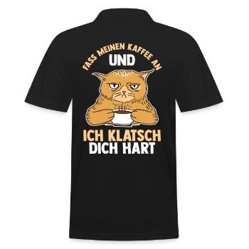 Fass Meinen Kaffee An Und Ich Klatsch Dich Hart Ka - Männer Poloshirt - Schwarz - Hinten - Kai (181cm)