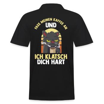 Fass Meinen Kaffee An Und Ich Klatsch Dich Hart Ka - Männer Poloshirt - Schwarz - Hinten - Kai (181cm)