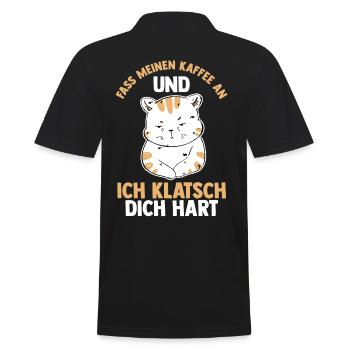 Fass Meinen Kaffee An Und Ich Klatsch Dich Hart Ka - Männer Poloshirt - Schwarz - Hinten - Kai (181cm)