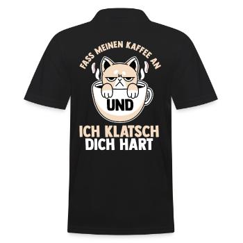 Fass Meinen Kaffee An Und Ich Klatsch Dich Hart Ka - Männer Poloshirt - Schwarz - Hinten - Kai (181cm)