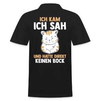 Ich Kam Ich Sah Und Hatte Direkt Keinen Bock Katze - Männer Poloshirt - Schwarz - Hinten - Kai (181cm)