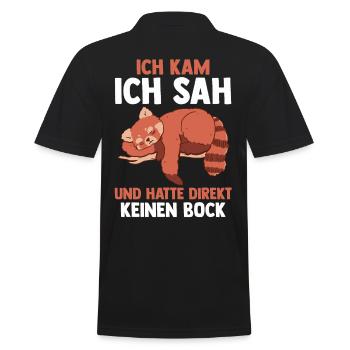 Ich Kam Ich Sah Und Hatte Direkt Keinen Bock Roter - Männer Poloshirt - Schwarz - Hinten - Kai (181cm)