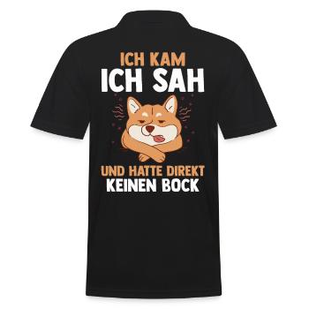 Ich Kam Ich Sah Und Hatte Direkt Keinen Bock Hund - Männer Poloshirt - Schwarz - Hinten - Kai (181cm)