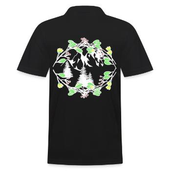 Spring Nature Nature Lovers Alps Mountaineers - Men's Polo Shirt - black - Back - Kai (181cm)