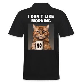I dont like morning Mürrische Lustige Katze Mit - Männer Poloshirt - Schwarz - Hinten - Kai (181cm)