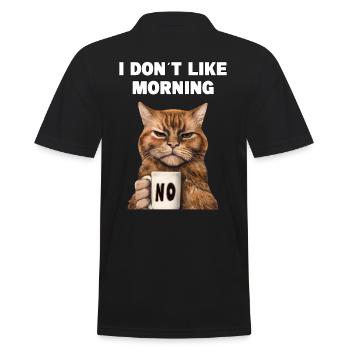 I dont like morning Mürrische Lustige Katze Mit - Männer Poloshirt - Schwarz - Hinten - Kai (181cm)