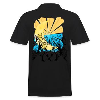 Heavenly Fantasy Moon Crescent Horse Horse - Men's Polo Shirt - black - Back - Kai (181cm)