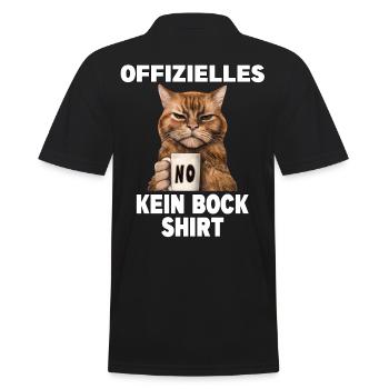 Mürrische Lustige Katze offizielles kein bock - Männer Poloshirt - Schwarz - Hinten - Kai (181cm)