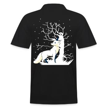 Fox Forest Animaux Neige Hiver Cadeau de Noël - Polo Homme - noir - Dos - Kai (181cm)