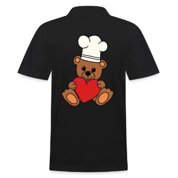 Teddy Love Heart Art culinaire Hobby Chef Chef - Polo Homme - noir - Dos - Kai (181cm)