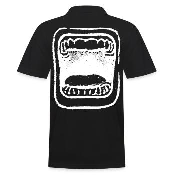 2reborn Schrei Mund Zähne Angst Scream Mouth 4 - Männer Poloshirt - Schwarz - Hinten - Kai (181cm)