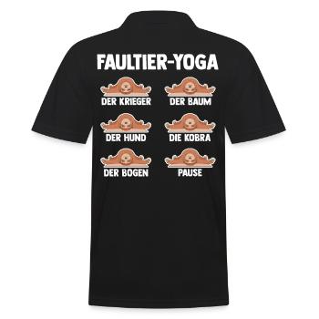 Faultier Yoga - Männer Poloshirt - Schwarz - Hinten - Kai (181cm)