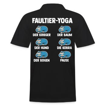 Faultier Yoga - Männer Poloshirt - Schwarz - Hinten - Kai (181cm)