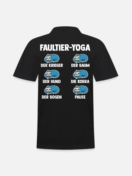 Faultier Yoga - Männer Poloshirt - Schwarz