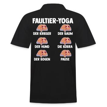 Faultier Yoga - Männer Poloshirt - Schwarz - Hinten - Kai (181cm)