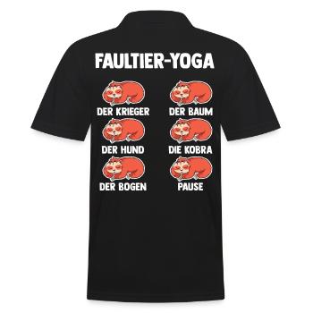 Faultier Yoga - Männer Poloshirt - Schwarz - Hinten - Kai (181cm)