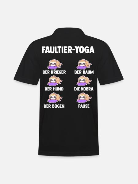 Faultier Yoga - Männer Poloshirt - Schwarz