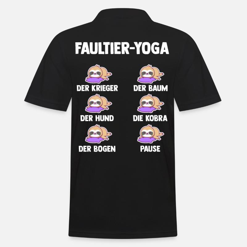 Faultier Yoga - Männer Poloshirt - Schwarz
