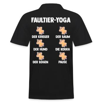 Faultier Yoga - Männer Poloshirt - Schwarz - Hinten - Kai (181cm)