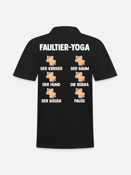 Faultier Yoga - Männer Poloshirt - Schwarz