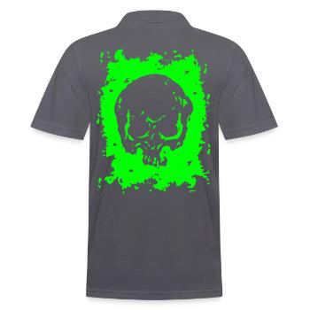 2reborn Skull Head Totenkopf Angst Tot Died 3 - Männer Poloshirt - Anthrazit - Hinten - Nico (186cm)
