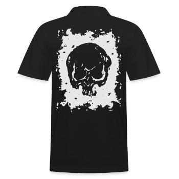 2reborn Skull Head Totenkopf Tot Died Freidhof - Männer Poloshirt - Schwarz - Hinten - Kai (181cm)