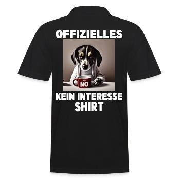 Mürrische Lustige Hund offizielles kein Interesse - Männer Poloshirt - Schwarz - Hinten - Kai (181cm)