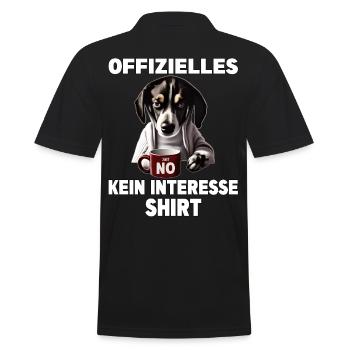 Mürrische Lustige Hund offizielles kein Interesse - Männer Poloshirt - Schwarz - Hinten - Kai (181cm)