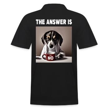 La réponse est non. Grincheux Chien drôle - Polo Homme - noir - Dos - Kai (181cm)