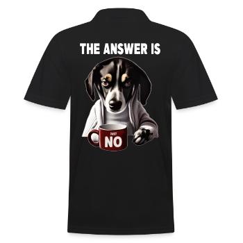 La réponse est non. Grincheux Chien drôle - Polo Homme - noir - Dos - Kai (181cm)