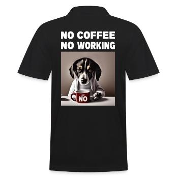 no coffee no working. Mürrische Lustige Hund - Männer Poloshirt - Schwarz - Hinten - Kai (181cm)